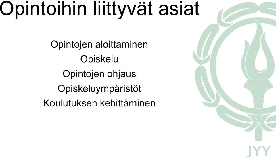 Opiskelu Opintojen ohjaus