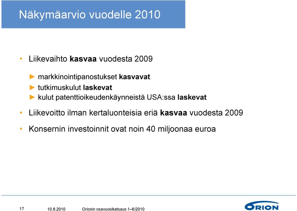 patenttioikeudenkäynneistä USA:ssa laskevat Liikevoitto ilman kertaluonteisia