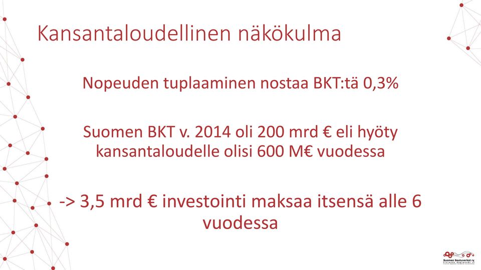 2014 oli 200 mrd eli hyöty kansantaloudelle olisi