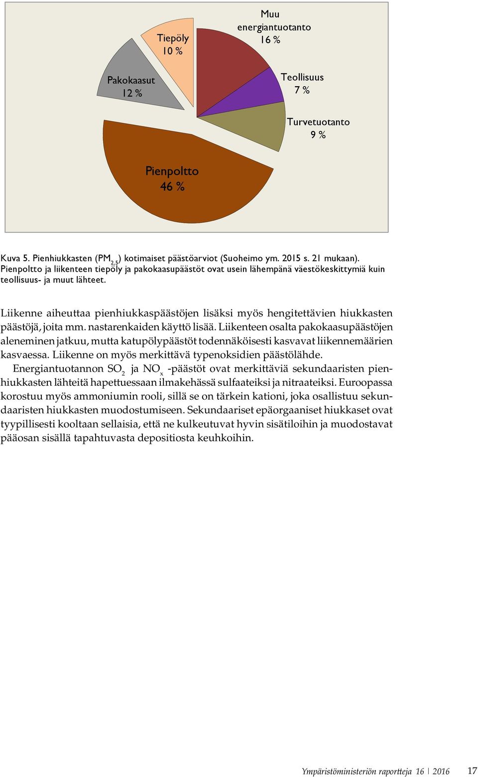 Liikenne aiheuttaa pienhiukkaspäästöjen lisäksi myös hengitettävien hiukkasten päästöjä, joita mm. nastarenkaiden käyttö lisää.