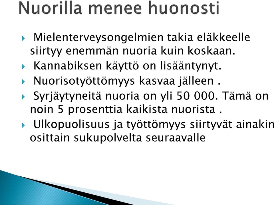 Syrjäytyneitä nuoria on yli 50 000.