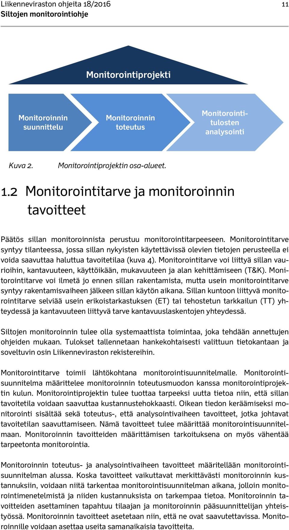 Monitorointitarve voi liittyä sillan vaurioihin, kantavuuteen, käyttöikään, mukavuuteen ja alan kehittämiseen (T&K).
