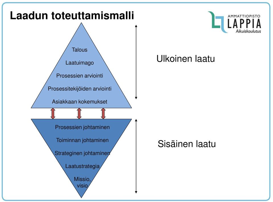 kokemukset Prosessien johtaminen Toiminnan johtaminen