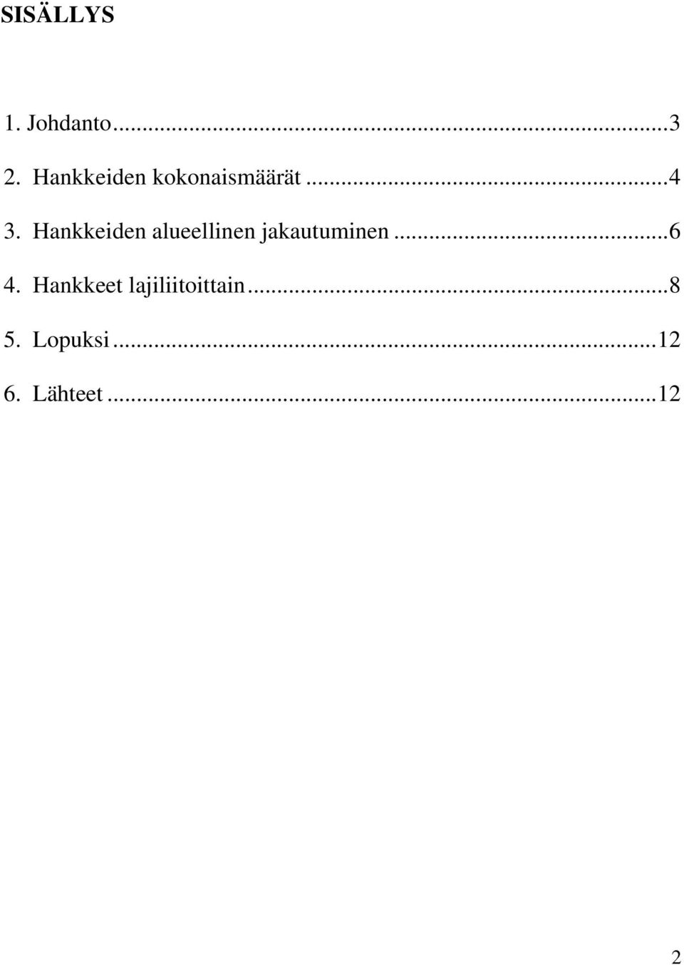 Hankkeiden alueellinen jakautuminen...6 4.