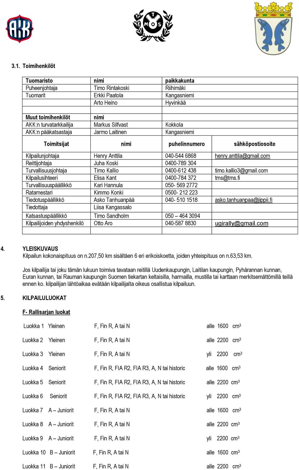 com Reittijohtaja Juha Koski 0400-789 304 Turvallisuusjohtaja Timo Kallio 0400-612 438 timo.kallio3@gmail.com Kilpailusihteeri Elisa Kant 0400-784 372 tms@tms.