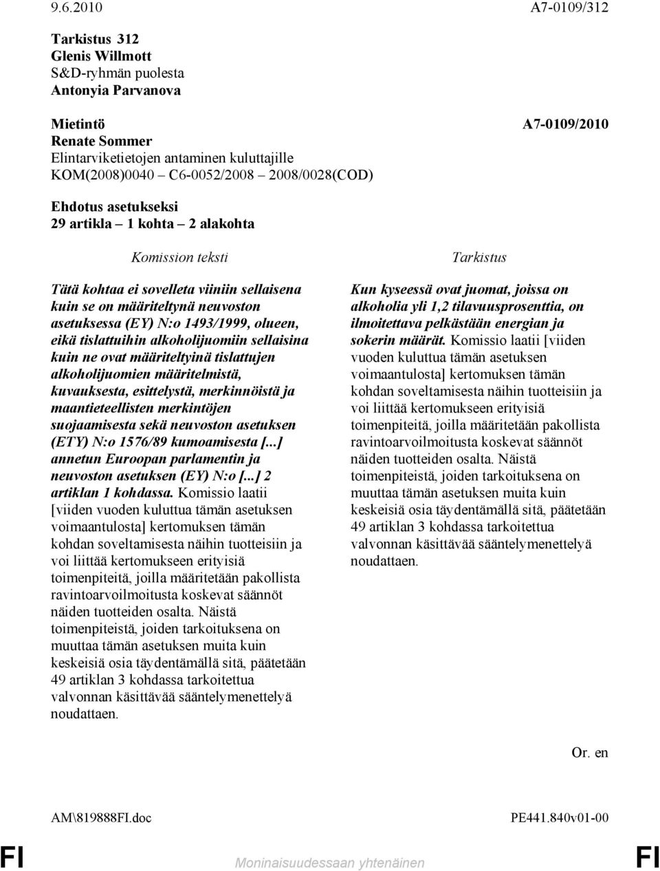 sekä neuvoston asetuksen (ETY) N:o 1576/89 kumoamisesta [...] annetun Euroopan parlamentin ja neuvoston asetuksen (EY) N:o [...] 2 artiklan 1 kohdassa.