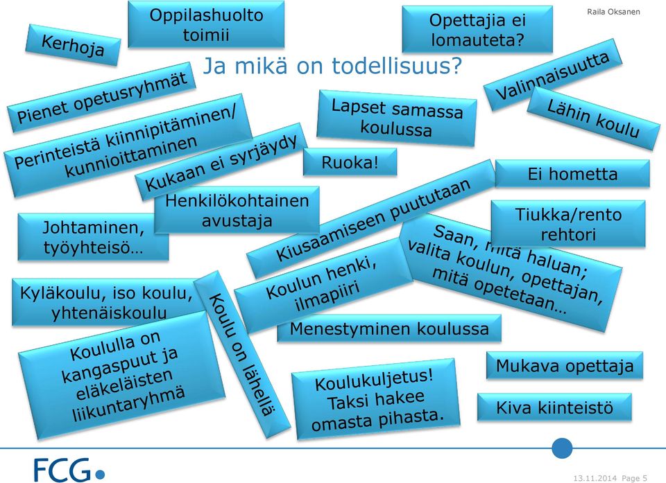 Ei hometta Tiukka/rento rehtori Kyläkoulu, iso koulu, yhtenäiskoulu