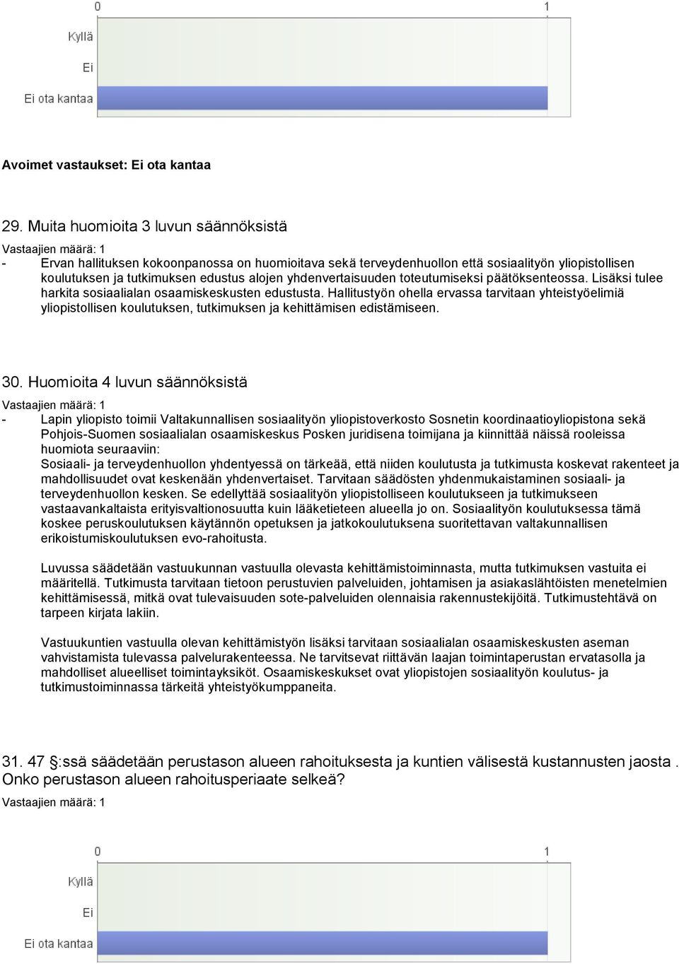 Hallitustyön ohella ervassa tarvitaan yhteistyöelimiä yliopistollisen koulutuksen, tutkimuksen ja kehittämisen edistämiseen. 30.