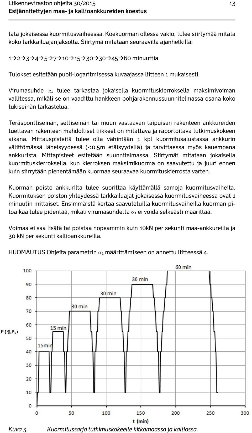 Virumasuhde α1 tulee tarkastaa jokaisella kuormituskierroksella maksimivoiman vallitessa, mikäli se on vaadittu hankkeen pohjarakennussuunnitelmassa osana koko tukiseinän tarkastelua.