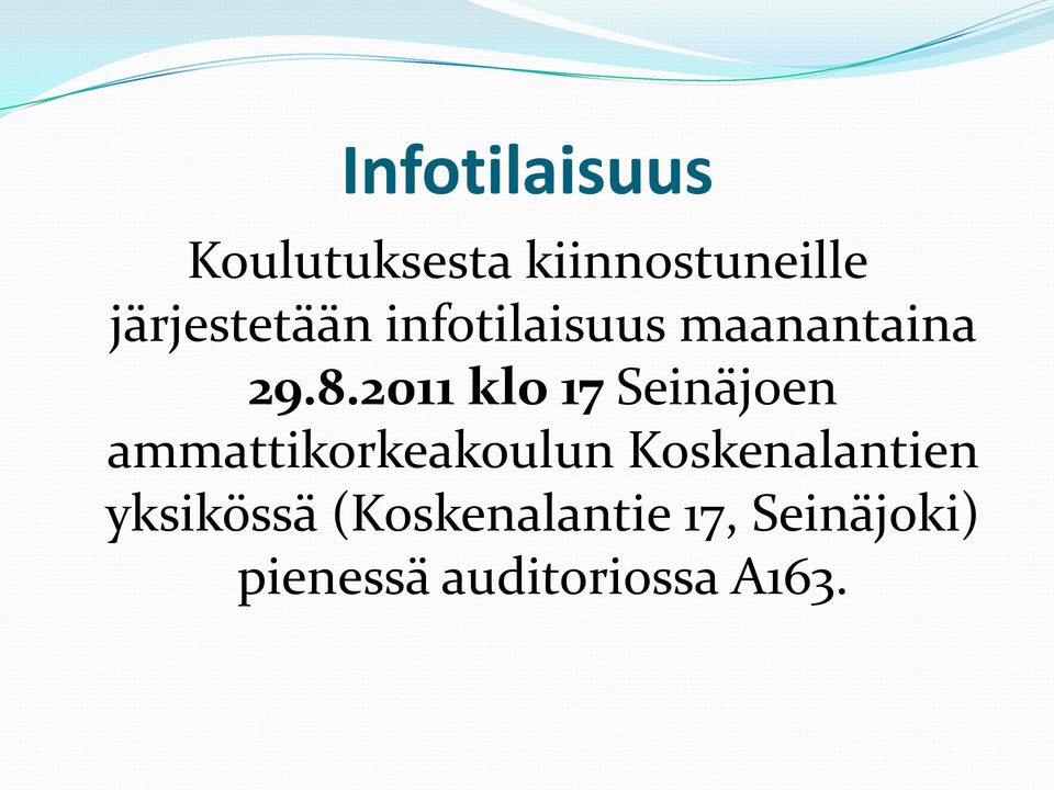 2011 klo 17 Seinäjoen ammattikorkeakoulun