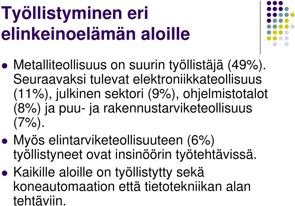 puu- ja rakennustarviketeollisuus (7%).