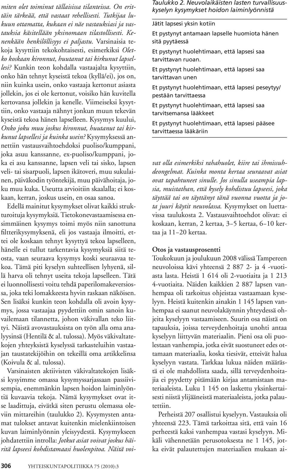 lapsesi saa tarvittavan ruoan.