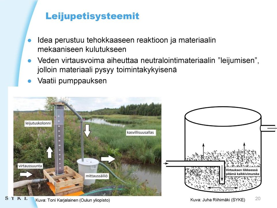 neutralointimateriaalin leijumisen, jolloin materiaali pysyy