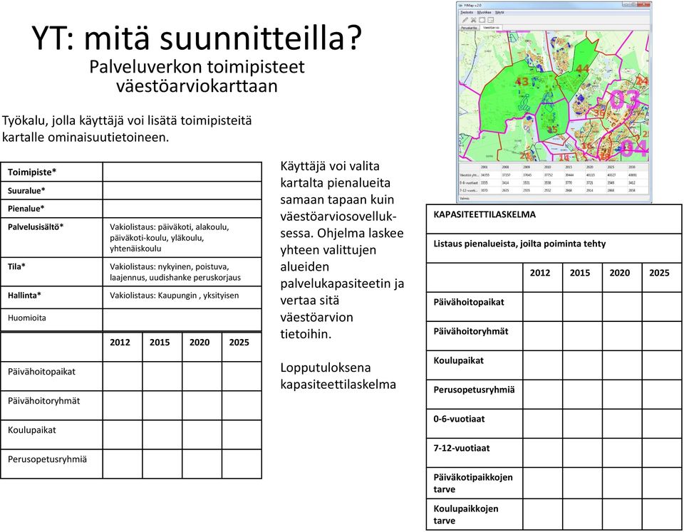 uudishanke peruskorjaus Vakiolistaus: Kaupungin, yksityisen 2012 2015 2020 2025 Käyttäjä voi valita kartalta pienalueita samaan tapaan kuin väestöarviosovelluksessa.