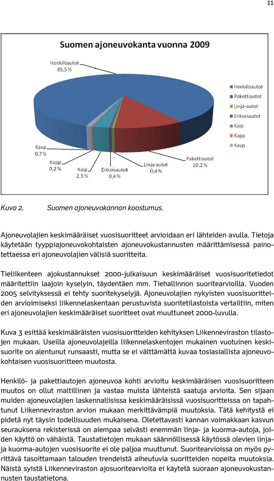 Tieliikenteen ajokustannukset 2000-julkaisuun keskimääräiset vuosisuoritetiedot määritettiin laajoin kyselyin, täydentäen mm. Tiehallinnon suoritearvioilla.