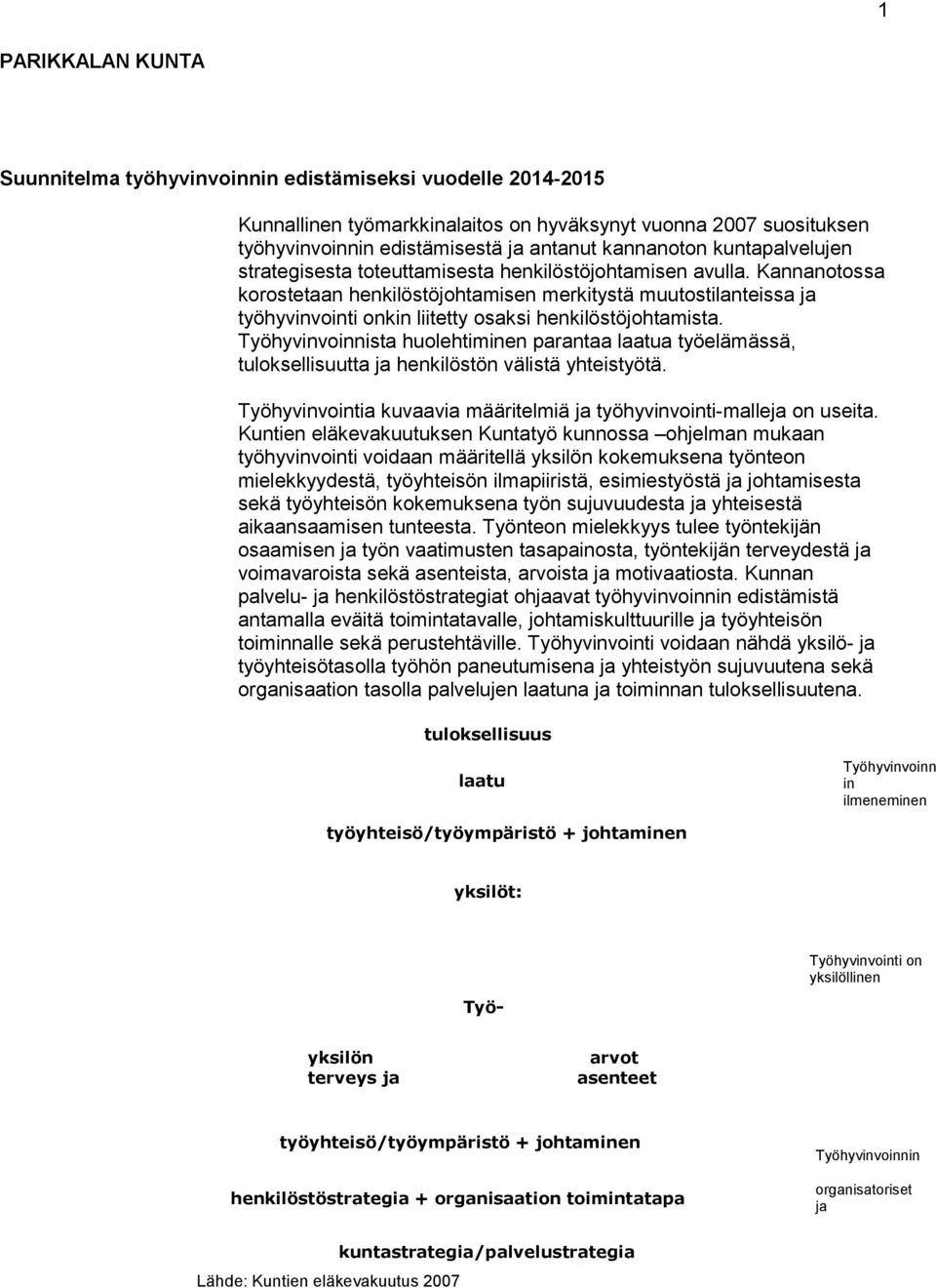 Kannanotossa korostetaan henkilöstöjohtamisen merkitystä muutostilanteissa ja työhyvinvointi onkin liitetty osaksi henkilöstöjohtamista.