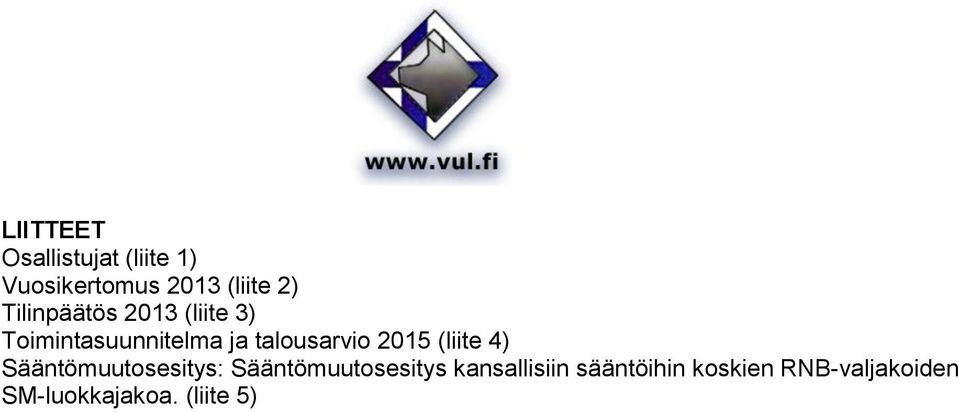 2015 (liite 4) Sääntömuutosesitys: Sääntömuutosesitys