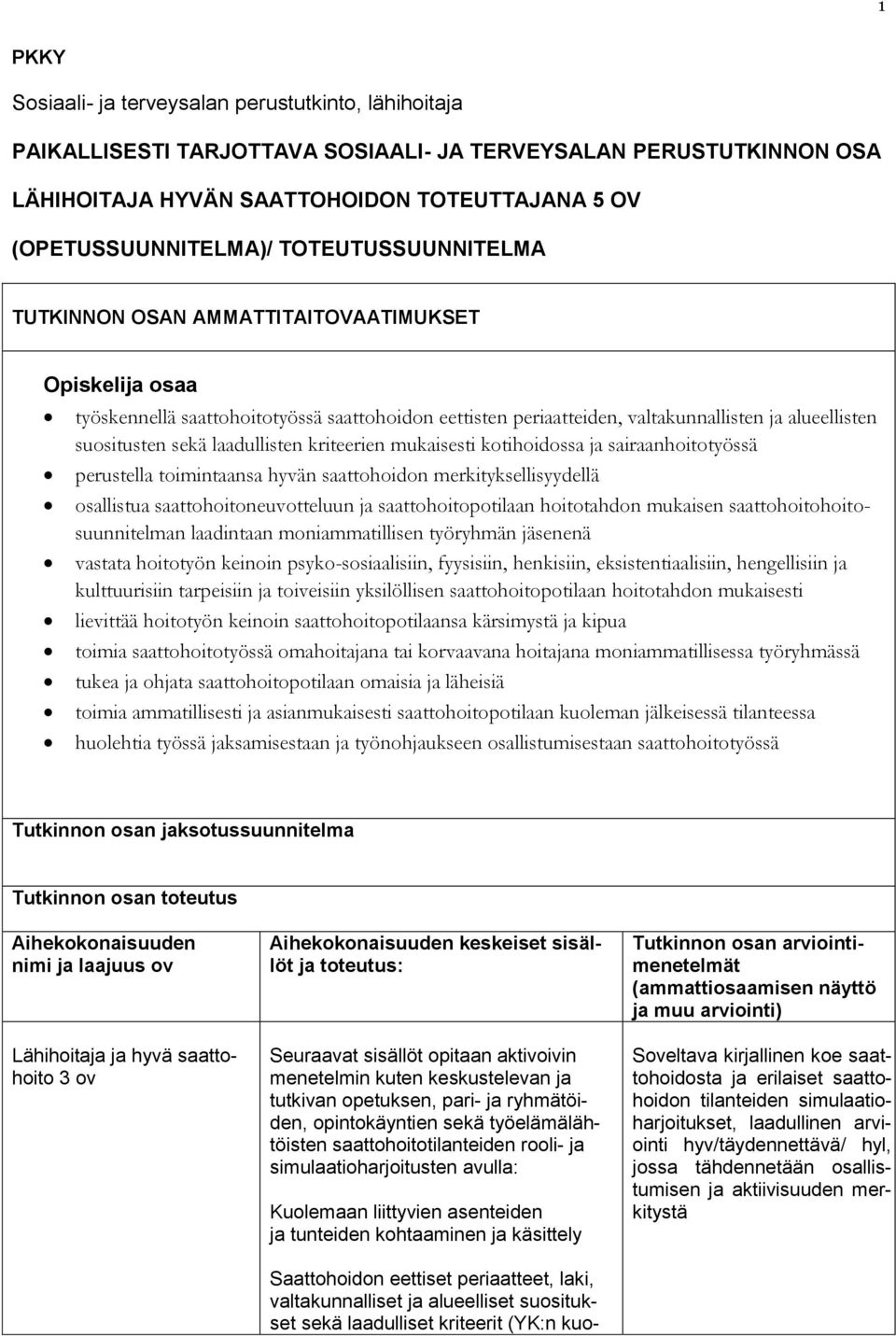 laadullisten kriteerien mukaisesti kotihoidossa ja sairaanhoitotyössä perustella toimintaansa hyvän saattohoidon merkityksellisyydellä osallistua saattohoitoneuvotteluun ja hoitotahdon mukaisen