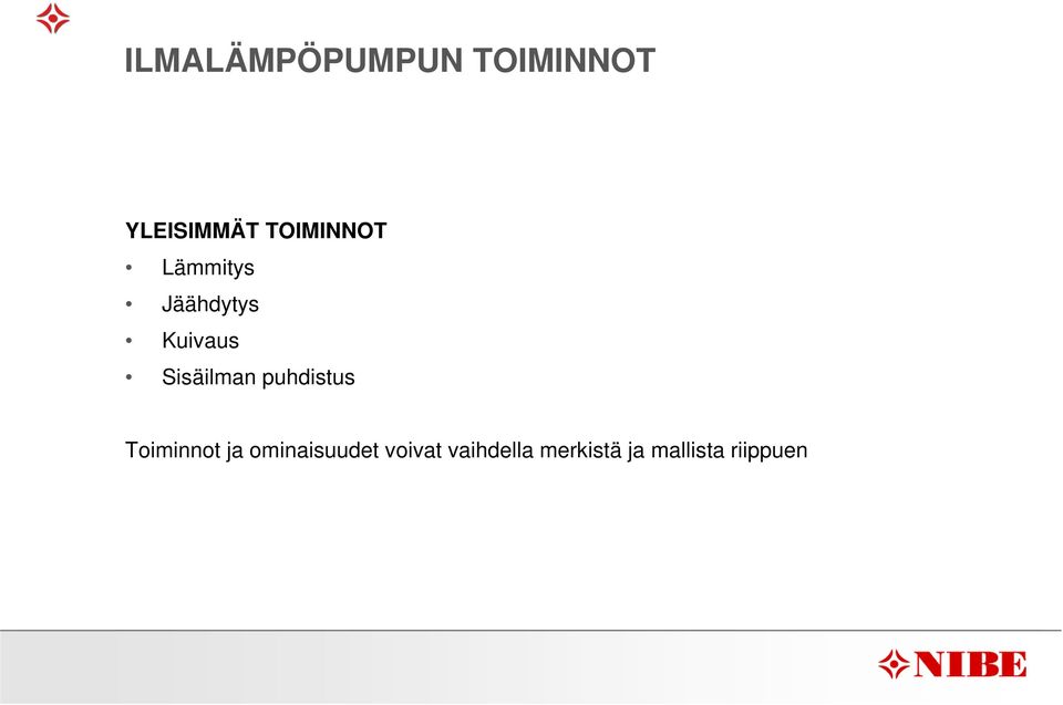 Sisäilman puhdistus Toiminnot ja