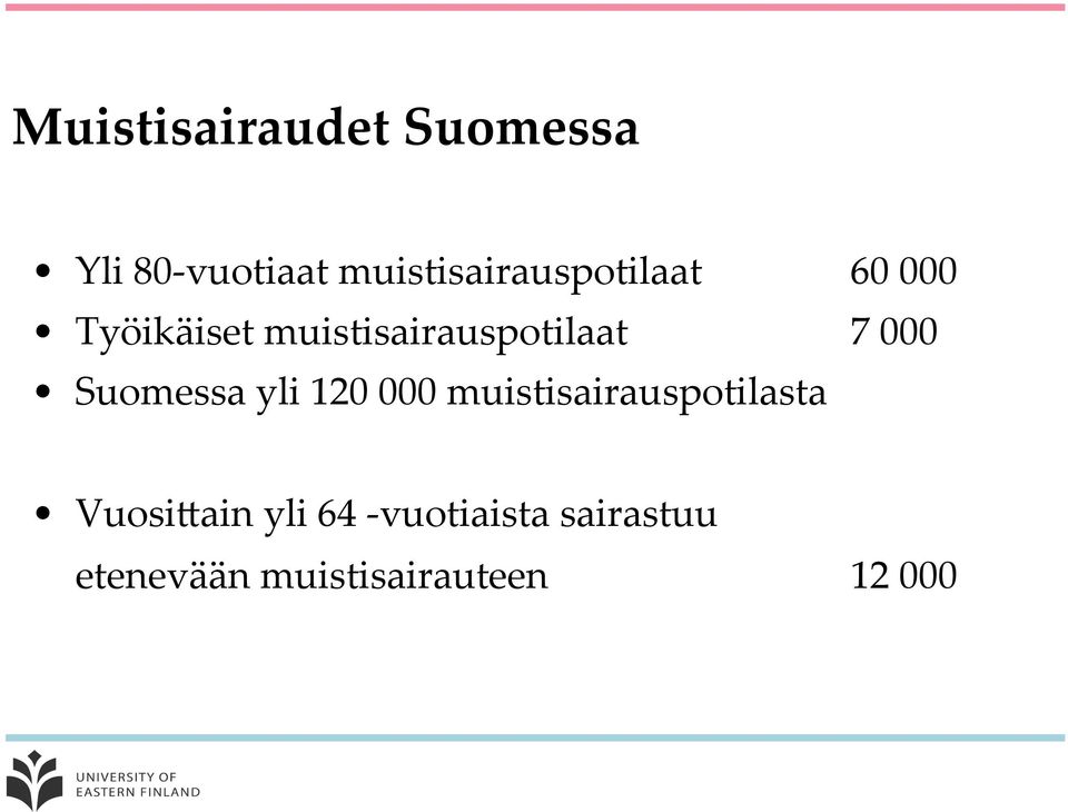 muistisairauspotilaat 7 000 Suomessa yli 120 000
