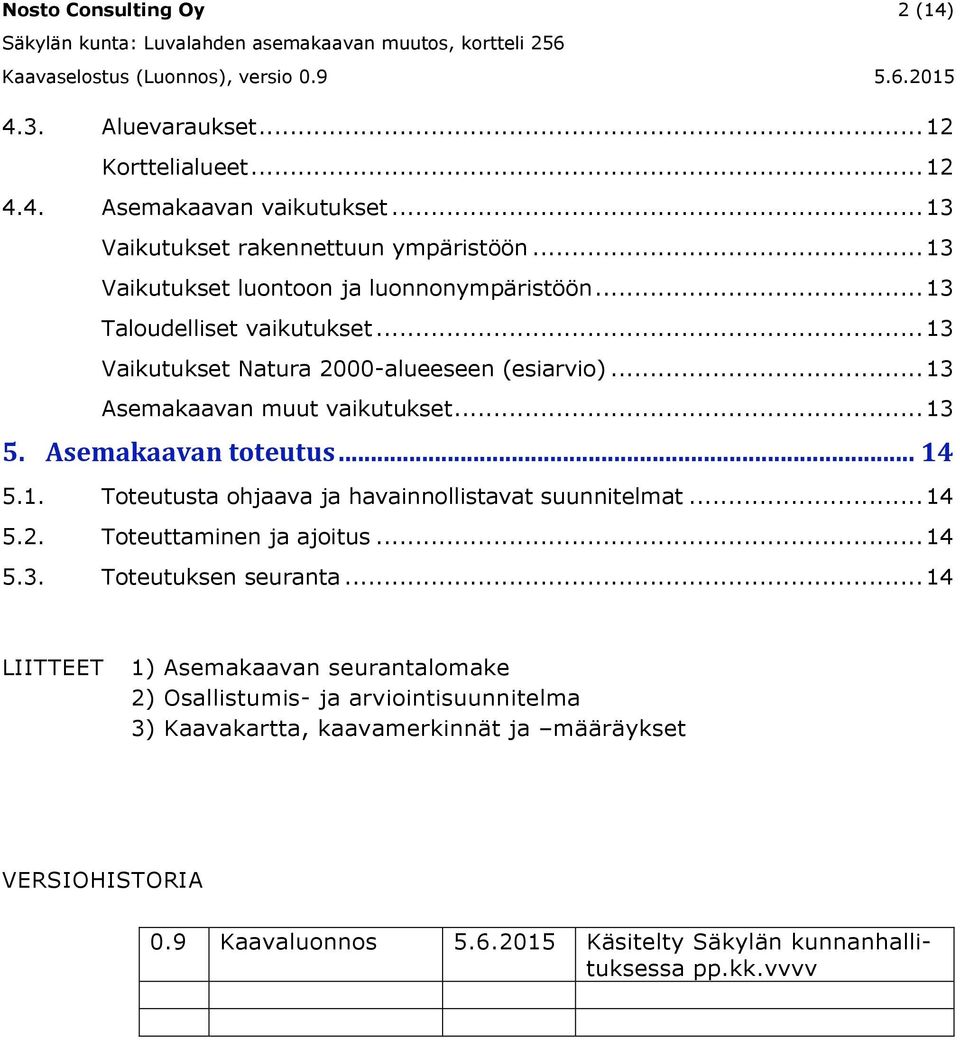 Asemakaavan toteutus... 14 5.1. Toteutusta ohjaava ja havainnollistavat suunnitelmat... 14 5.2. Toteuttaminen ja ajoitus... 14 5.3. Toteutuksen seuranta.