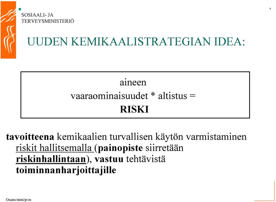 käytön varmistaminen riskit hallitsemalla (painopiste