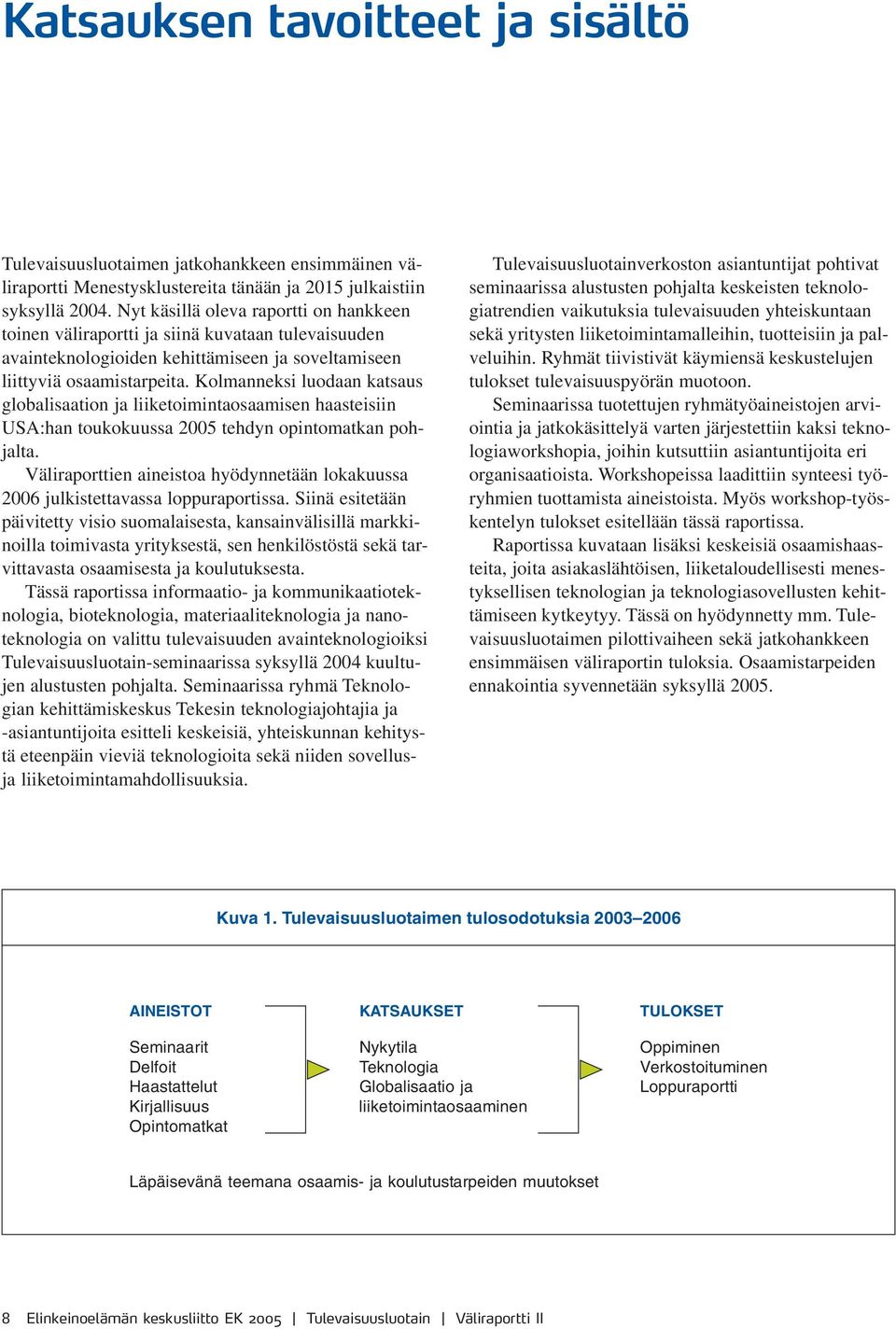 Kolmanneksi luodaan katsaus globalisaation ja liiketoimintaosaamisen haasteisiin USA:han toukokuussa 2005 tehdyn opintomatkan pohjalta.