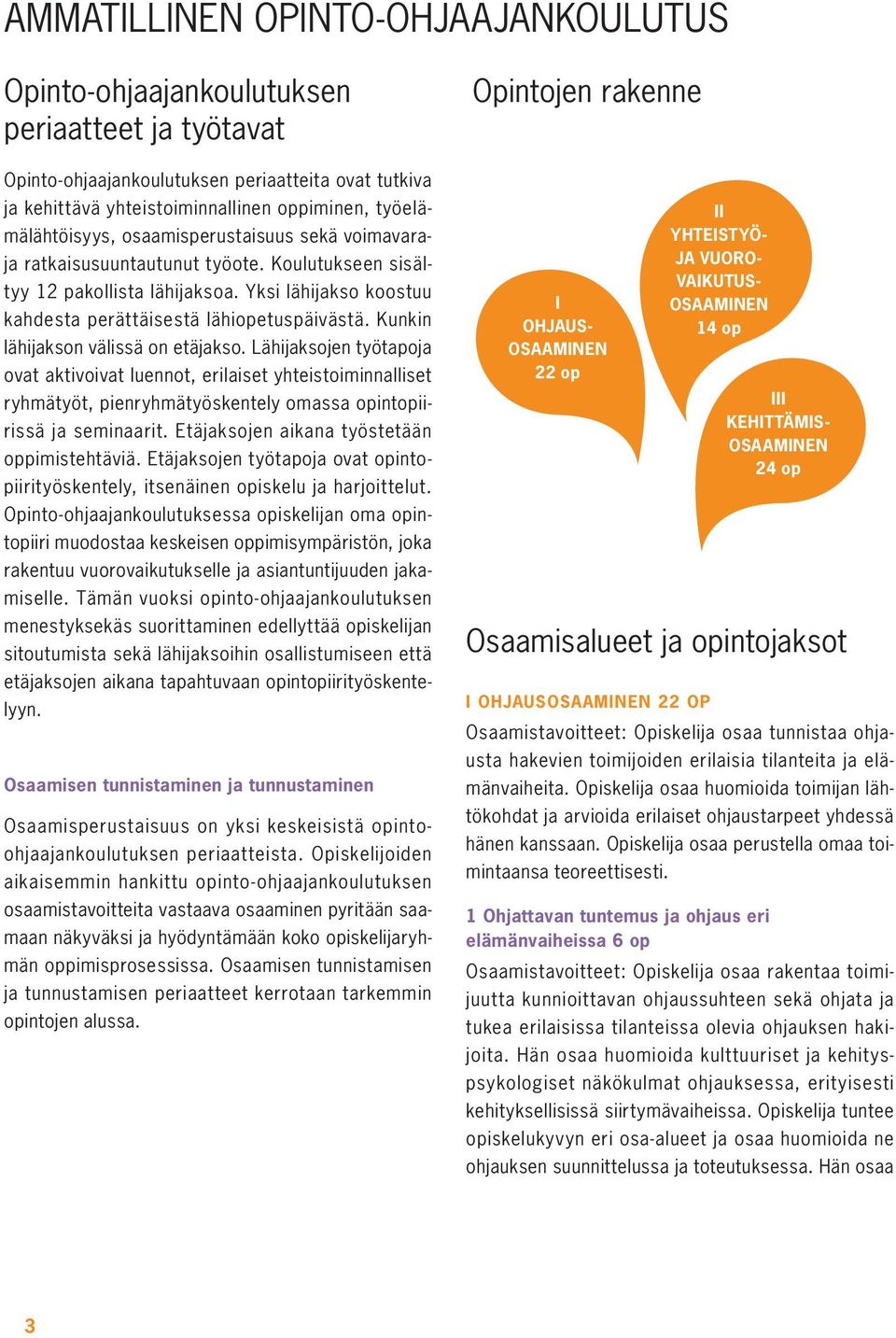 Kunkin lähijakson välissä on etäjakso. Lähijaksojen työtapoja ovat aktivoivat luennot, erilaiset yhteistoiminnalliset ryhmätyöt, pienryhmätyöskentely omassa opintopiirissä ja seminaarit.