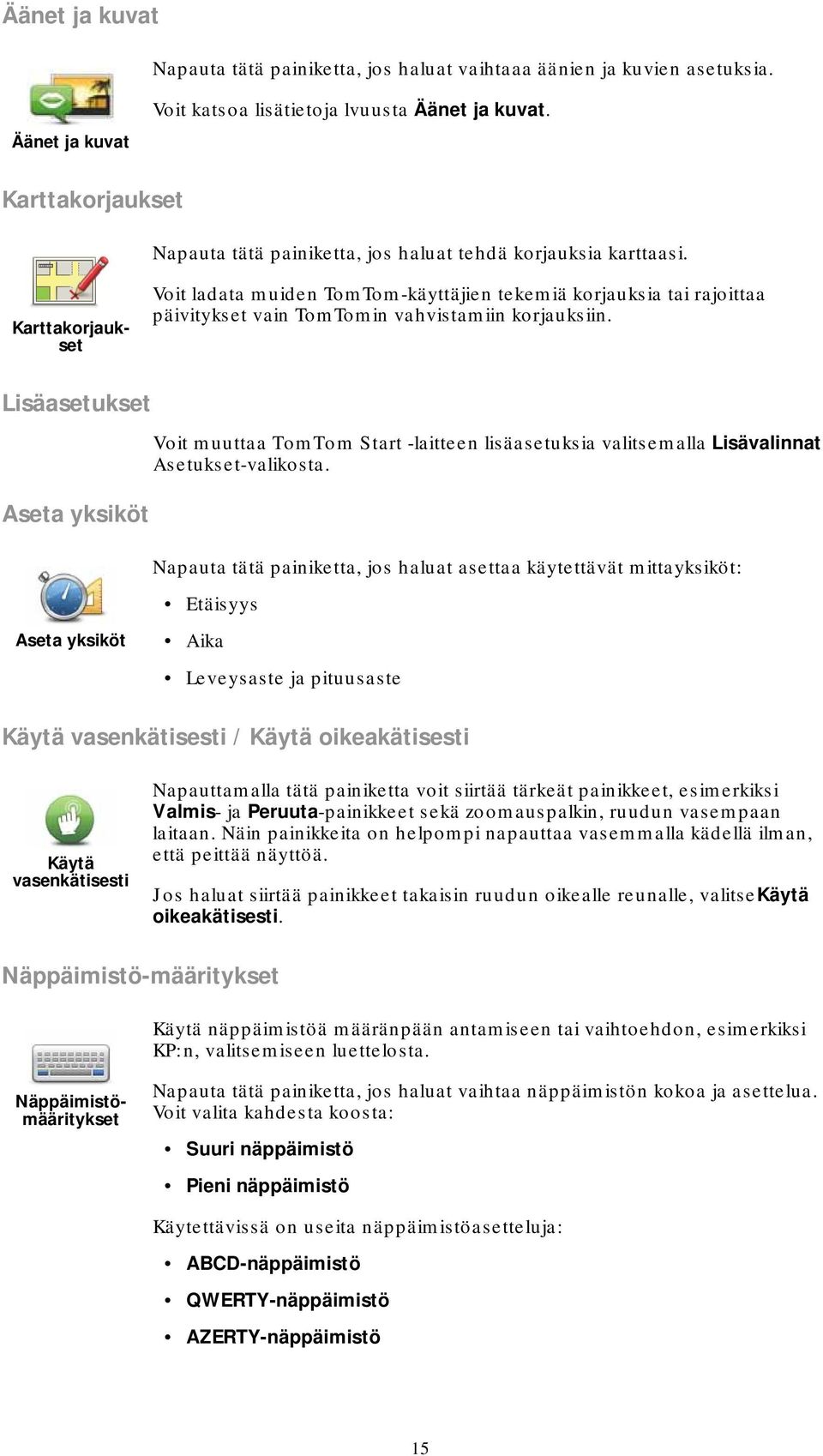 Voit ladata muiden TomTom-käyttäjien tekemiä korjauksia tai rajoittaa päivitykset vain TomTomin vahvistamiin korjauksiin.