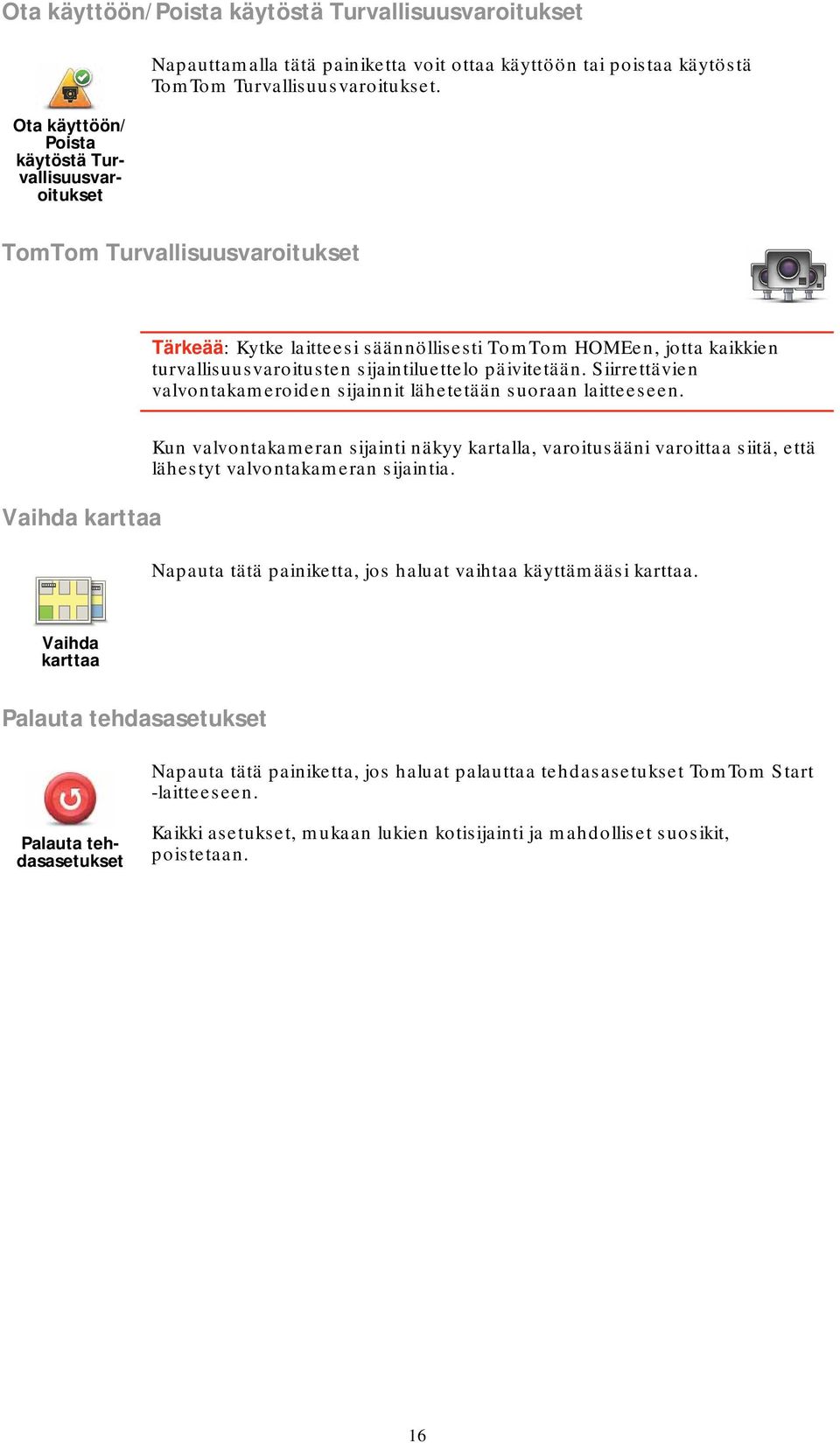 Siirrettävien valvontakameroiden sijainnit lähetetään suoraan laitteeseen.