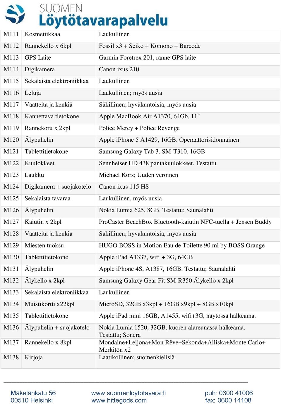 Rannekoru x 2kpl Police Mercy + Police Revenge M120 Älypuhelin Apple iphone 5 A1429, 16GB. Operaattorisidonnainen M121 Tablettitietokone Samsung Galaxy Tab 3.
