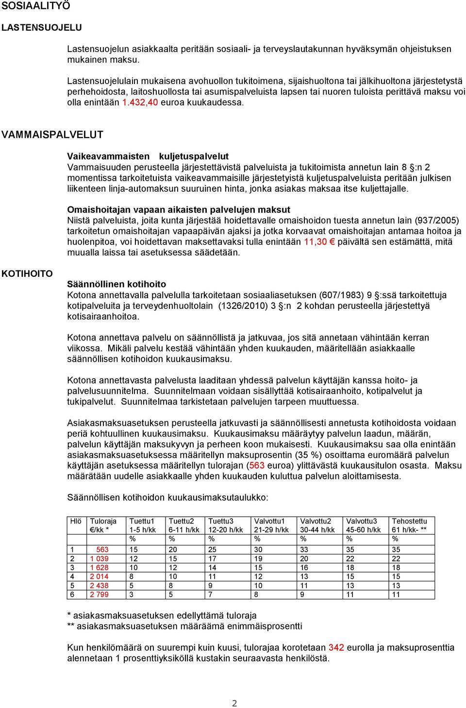 olla enintään 1.432,40 euroa kuukaudessa.