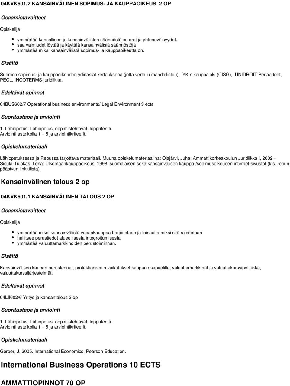 Suomen sopimus- ja kauppaoikeuden ydinasiat kertauksena (jotta vertailu mahdollistuu), YK:n kauppalaki (CISG), UNIDROIT Periaatteet, PECL, INCOTERMS-juridiikka.