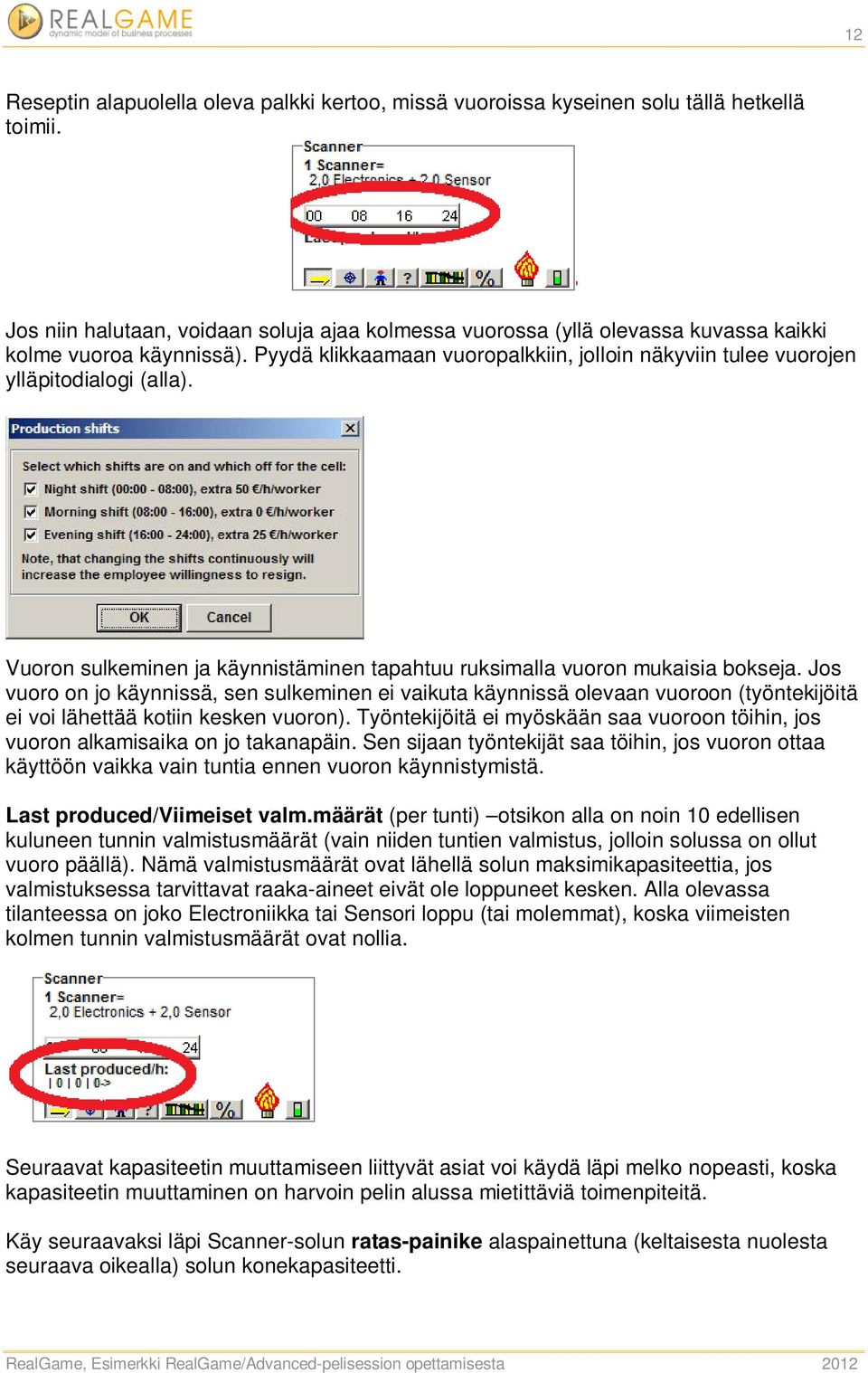 Vuoron sulkeminen ja käynnistäminen tapahtuu ruksimalla vuoron mukaisia bokseja.