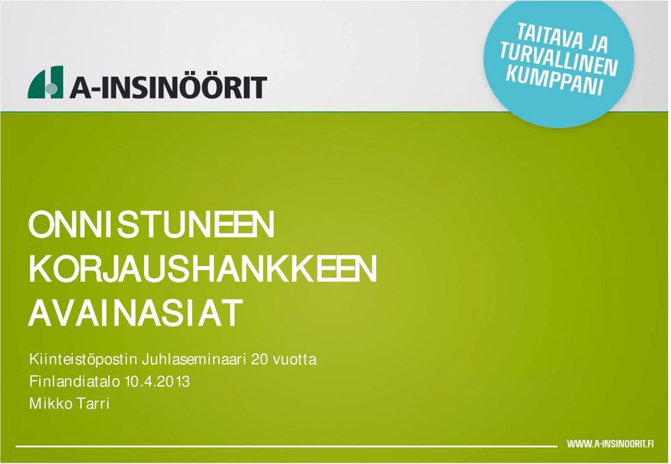 Juhlaseminaari 20 vuotta