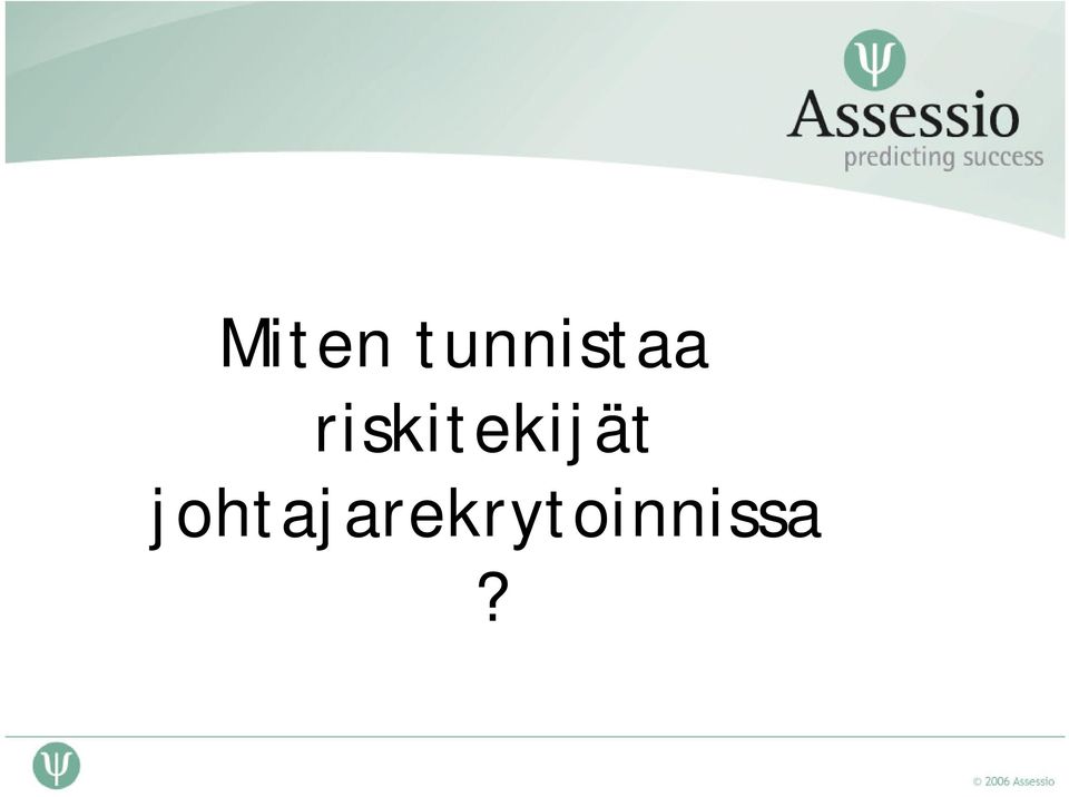 riskitekijät