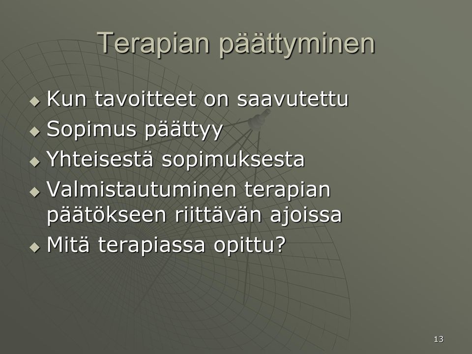 sopimuksesta Valmistautuminen terapian