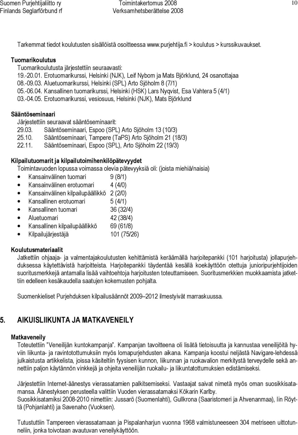 Kansallinen tuomarikurssi, Helsinki (HSK) Lars Nyqvist, Esa Vahtera 5 (4/1) 03.-04.05.