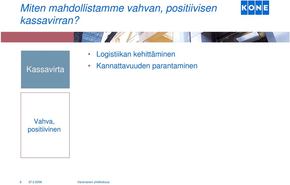 Kassavirta Logistiikan