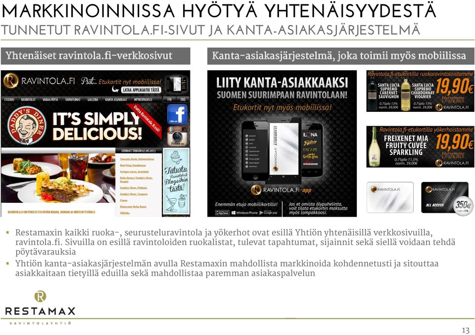 yhtenäisillä verkkosivuilla, ravintola.fi.