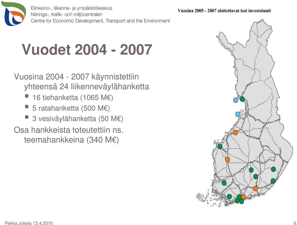 ratahanketta (500 M ) 3 vesiväylähanketta (50 M ) Osa