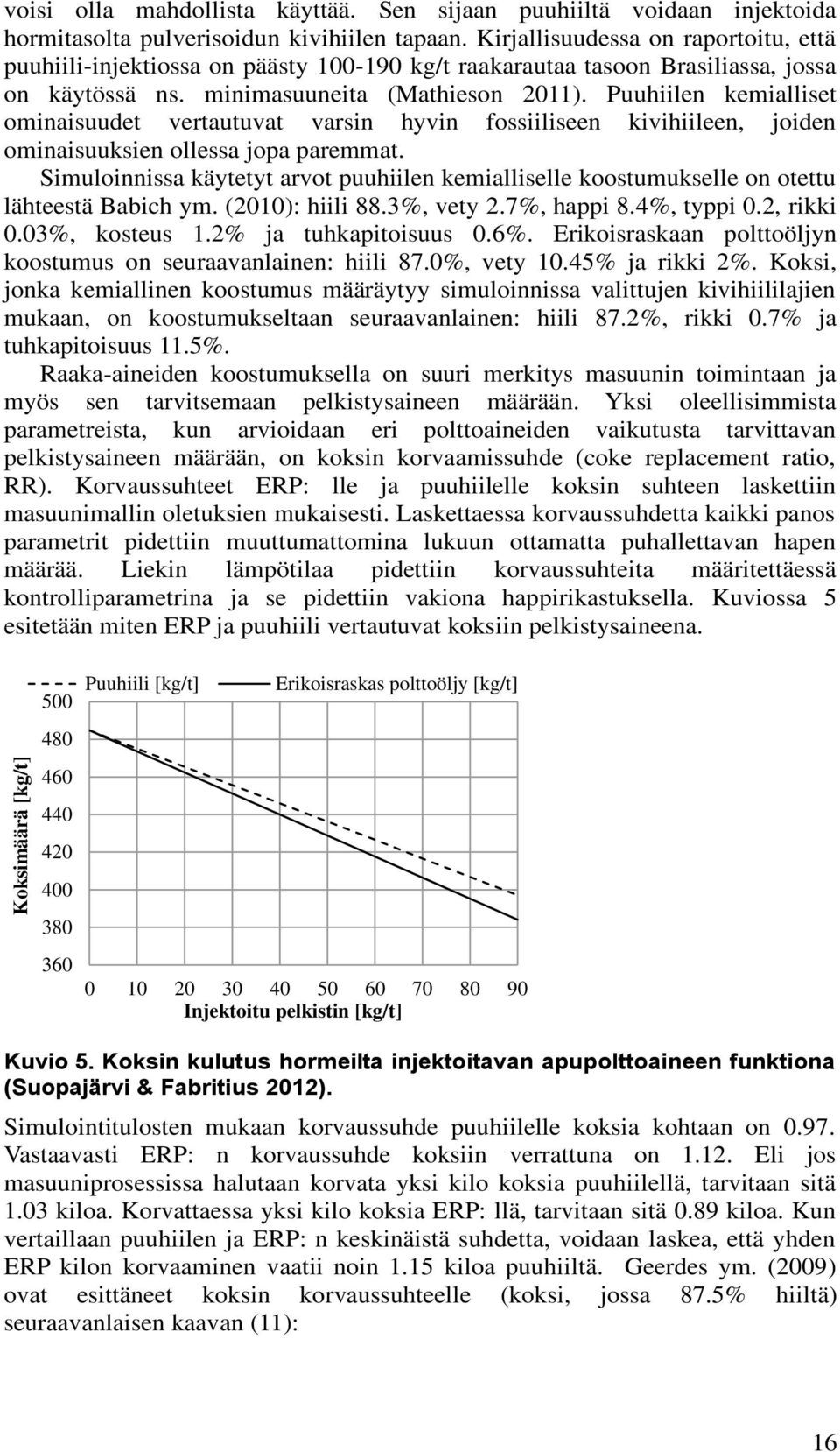 Puuhiilen kemialliset ominaisuudet vertautuvat varsin hyvin fossiiliseen kivihiileen, joiden ominaisuuksien ollessa jopa paremmat.