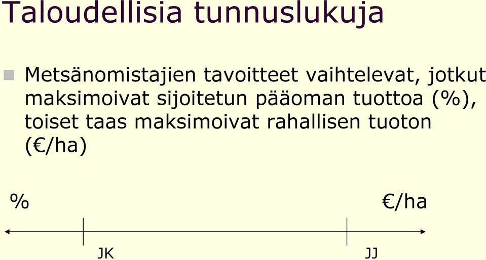 sijoitetun pääoman tuottoa (%), toiset taas