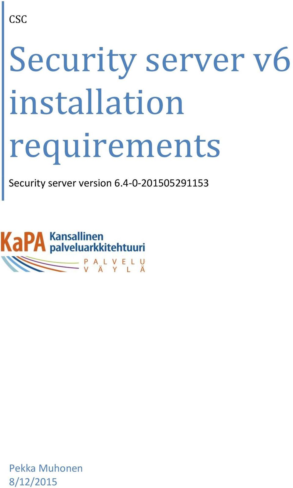 Security server version 6.