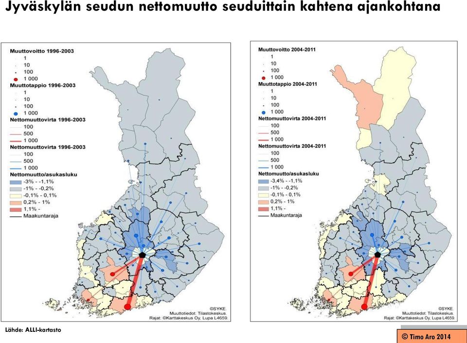 seuduittain kahtena