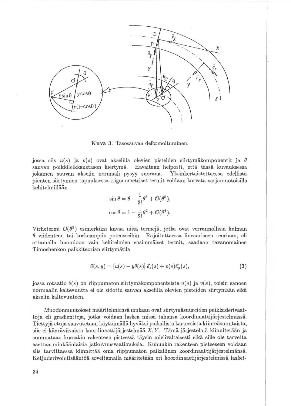 n korvata sarjamuotoisilla kehi telmilliiiin Virhetermi 0(8 5 ) esimerkiksi kuvaa niita. termeja, jotka ovat verrannollisia kulman e viidenteen tai korkeampiin potensseihin.