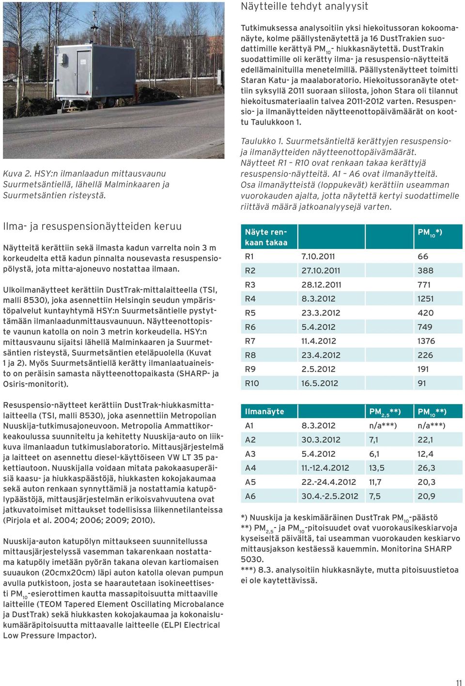 Hiekoitussoranäyte otettiin syksyllä 2011 suoraan siilosta, johon Stara oli tilannut hiekoitusmateriaalin talvea 2011-2012 varten.