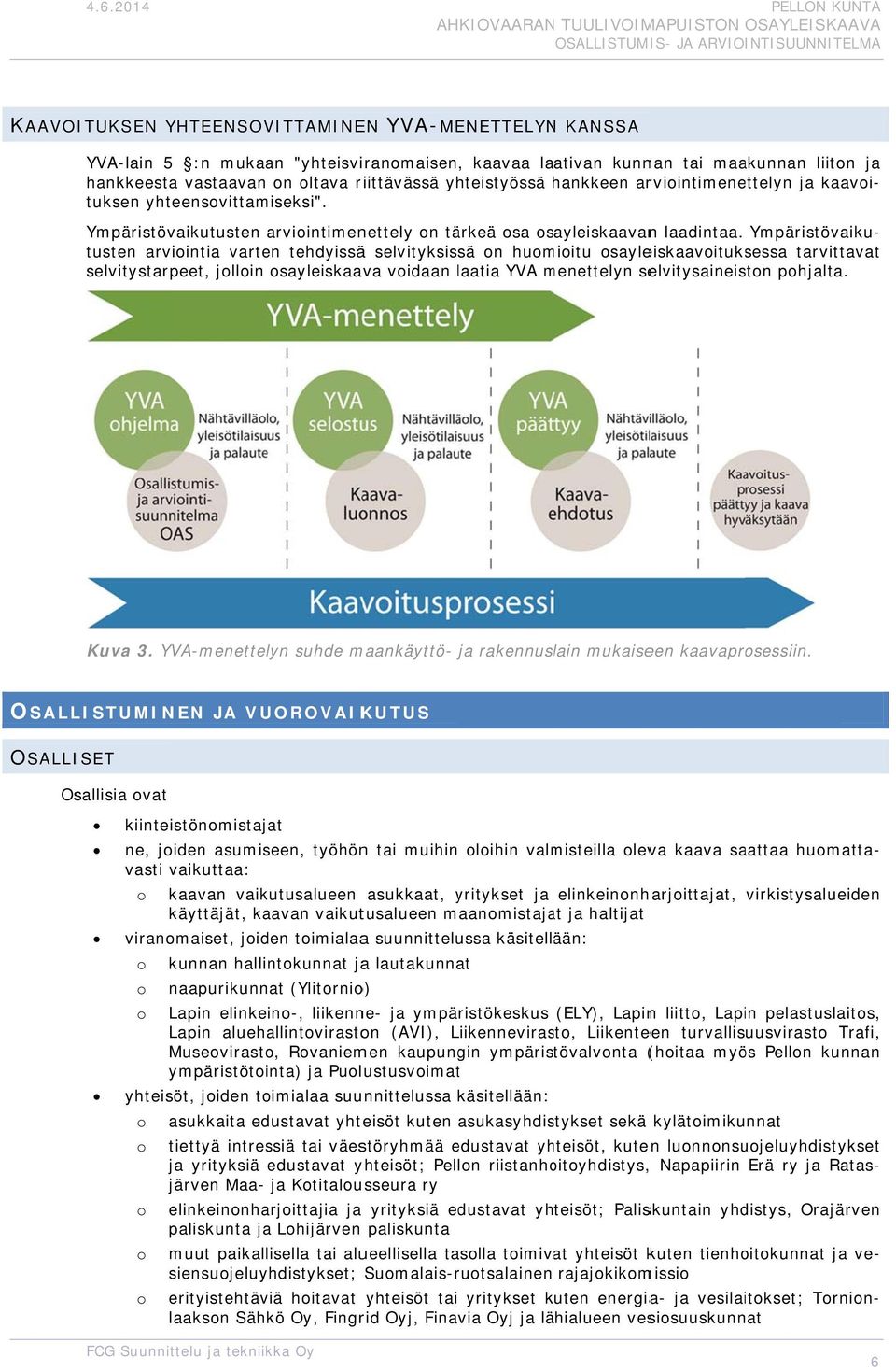 hankkeestaa vastaavan n ltava riittävässä yhteistyössä hankkeen h arviintimenettelyn ja kaavi- tuksen yhteensvittamiseksi". Ympäristövaikutusten arviintimenettely n tärkeä sa sayleiskaavann laadintaa.