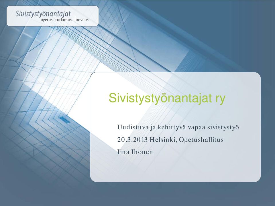 vapaa sivistystyö 20.3.