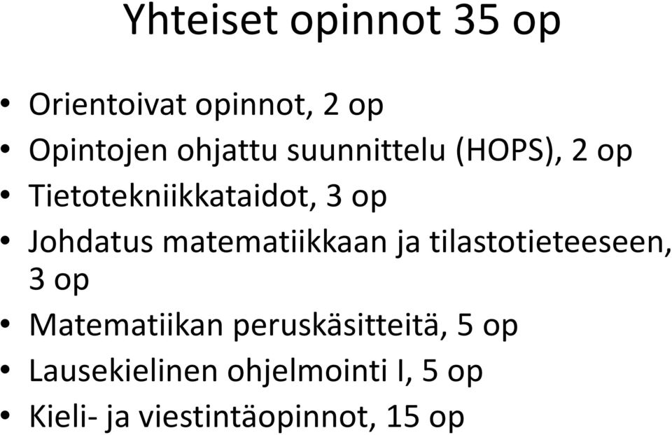 matematiikkaan ja tilastotieteeseen, 3 op Matematiikan